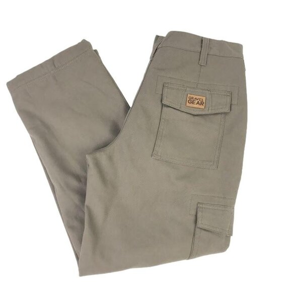 Gravel Gear Mens 32x30 Taupe Brown Cargo Pants Relaxed Fit Flat Front Hiking - Picture 1 of 11